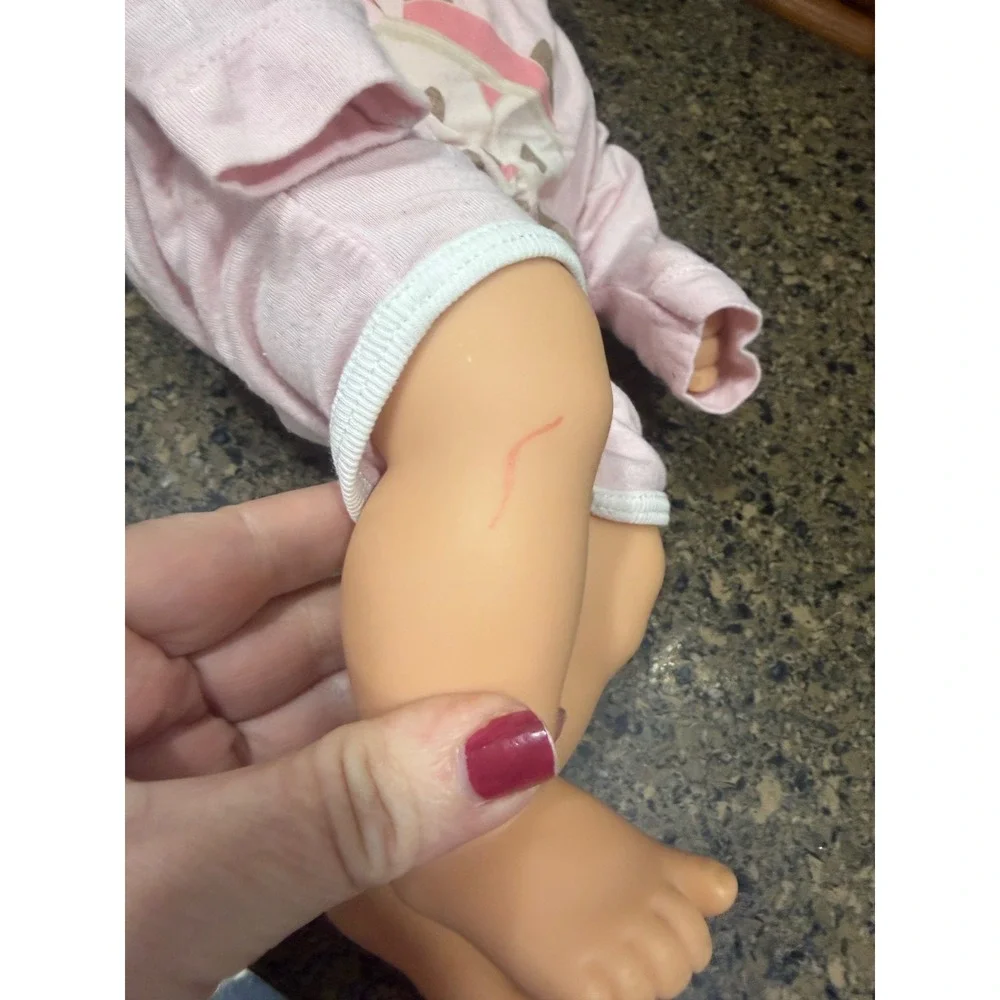 American Girl Bitty‎ Baby Doll Blue Eyes Blonde Hair Pink Onesie 15 Inch